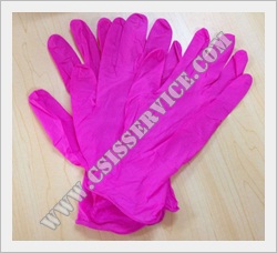 ถุงมือไนไตร์ / Nitrile glove  สีขาว สีฟ้า สีเขียว สีม่วง หนา 4,5,6 มิล